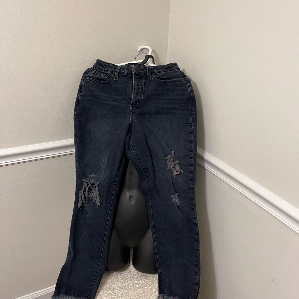 Women's Distressed Black Jeans